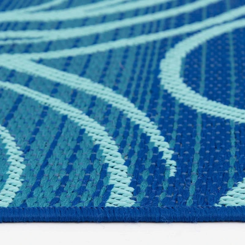 (E442) Scope Blue Wave Outdoor Area Rug, 8x10 - Image 5