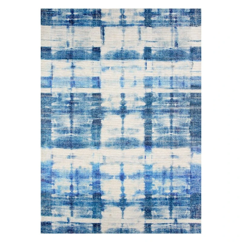 (E459) Ty Pennington Hale Indigo Flatweave Area Rug, 5x7