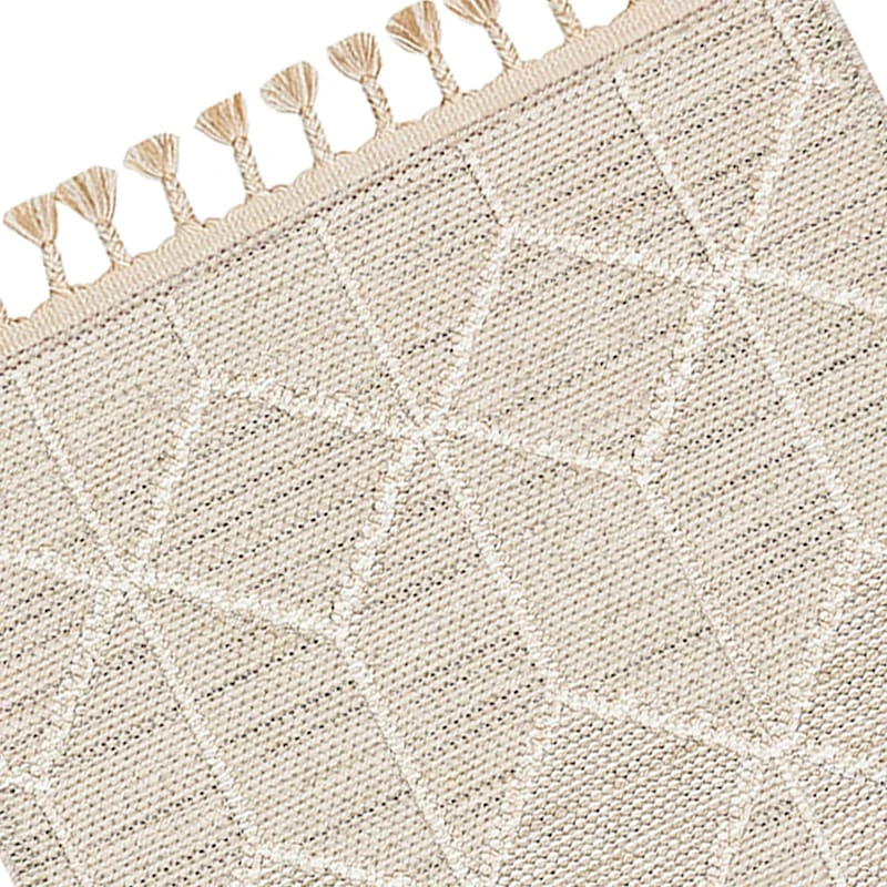 (E465) Found & Fable Soho Beige Tasseled Accent Rug, 3x5 - Image 2