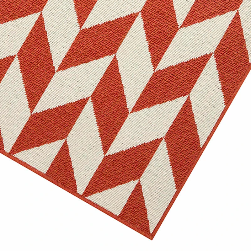 (E469) Ember Orange Herringbone Accent Rug, 3x5 - Image 2