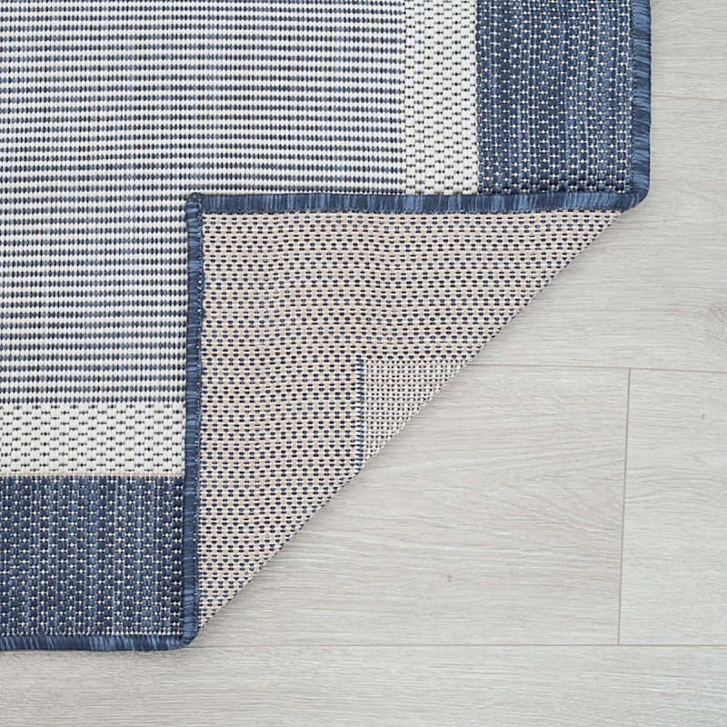 (E485) Sierra Navy Border Outdoor Area Rug, 5x7 - Image 5
