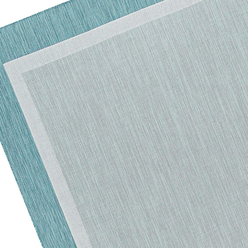 (E486) Sierra Aqua Border Outdoor Area Rug, 5x7 - Image 2
