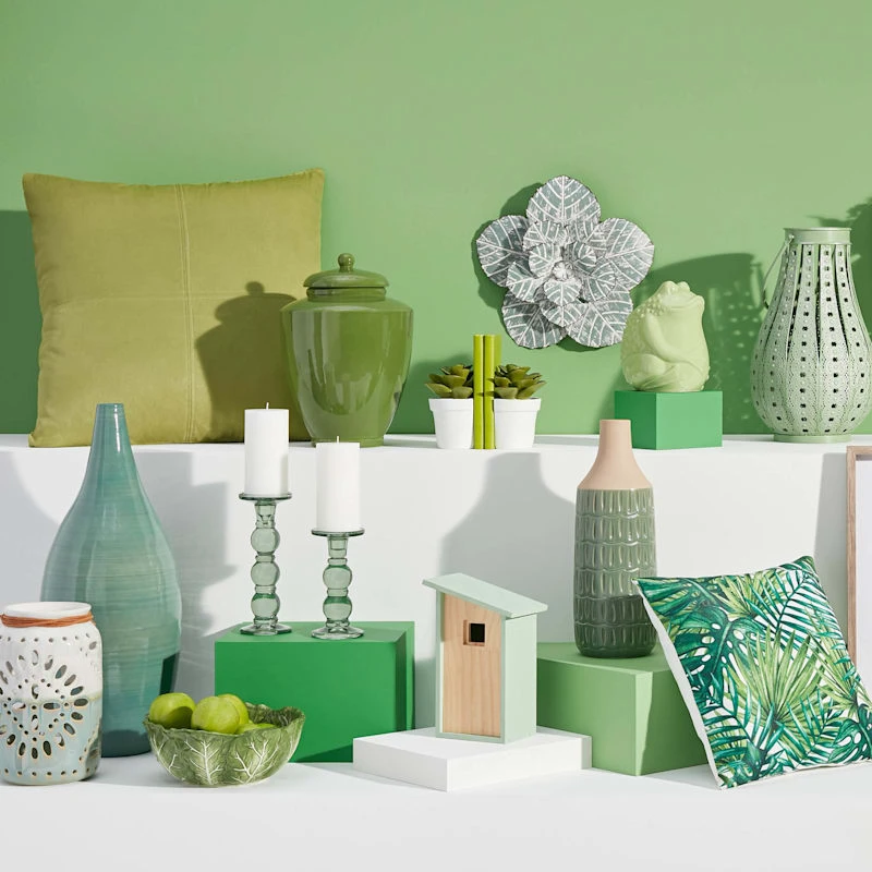 Embossed Green Metal Flower Wall Decor, 14" - Image 3