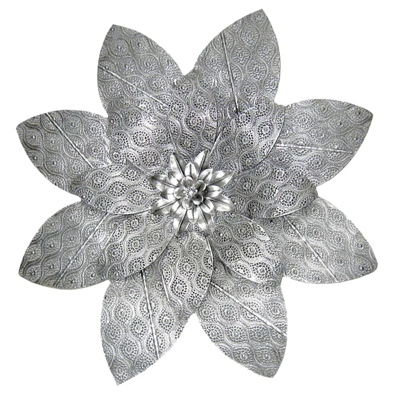 Embossed Metal Flower Wall Art, 23"