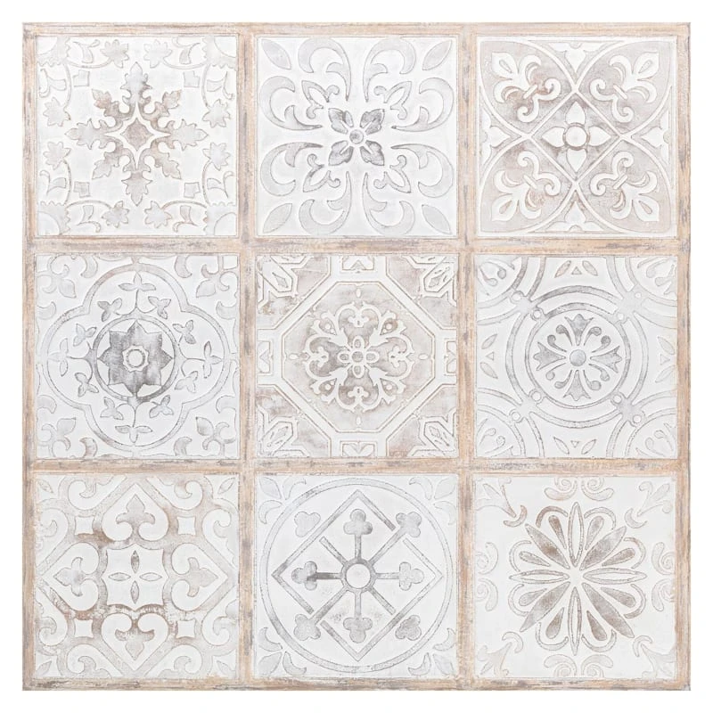 Floral Tile Canvas Wall Art, 40"