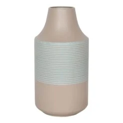 Found & Fable Neutral Metal Vase, 12"