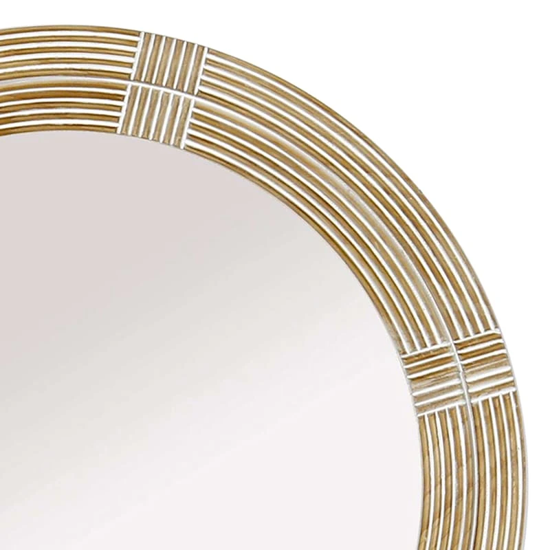 Found & Fable Wood Framed Round Wall Mirror, 34" - Image 2