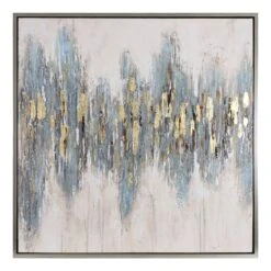 Framed Abstract With Gold Enhanced Canvas Wall Art, 24"