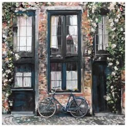 Framed Bicicletta Embellished Canvas Wall Art, 35"