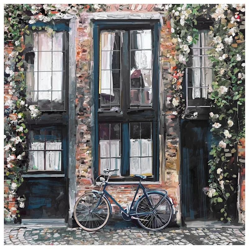 Framed Bicicletta Embellished Canvas Wall Art, 35"