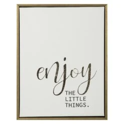 Framed Enjoy The Little Things Wooden Canvas Wall Art, 11x14