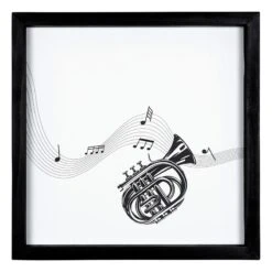 French Horn Wall Art, 12"