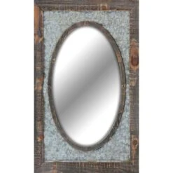 Galvanized Metal Inlay Wall Mirror, 17x24