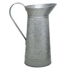 Galvanized Metal Vase, 12.5"