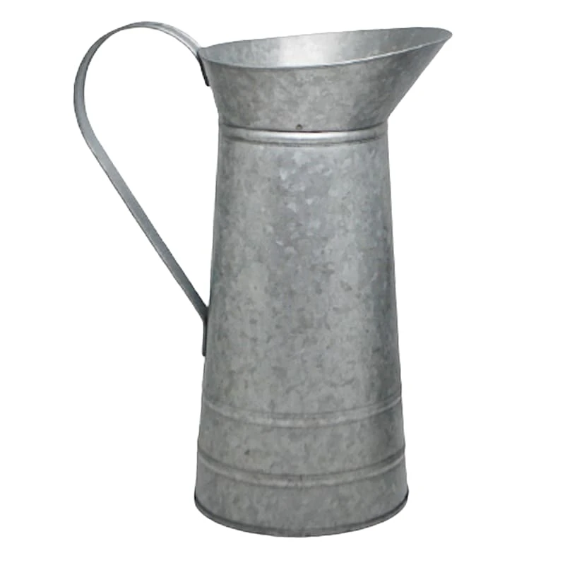 Galvanized Metal Vase, 12.5"