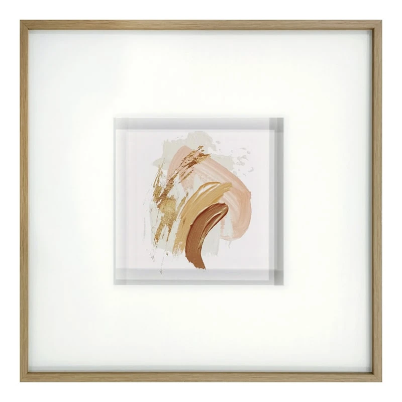 Glass Framed Abstract Print Wall Art, 16"