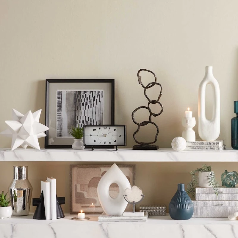 Glass Framed Abstract Print Wall Art, 17" - Image 3