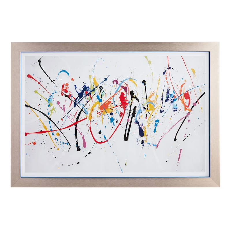 Glass Framed Abstract Print Wall Art, 39x27