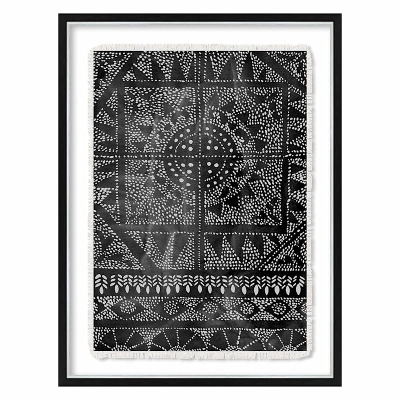 Glass Framed Black Print Wall Art, 19x25