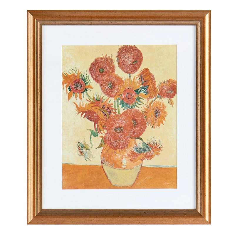 Glass Framed Floral Print Wall Art, 18x21