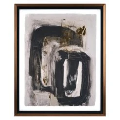 Glass Framed Gilt I Foiled Wall Art, 18x22