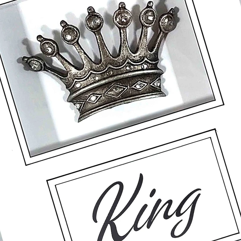 Glass Framed King Crown Print Wall Art, 10x12 - Image 2