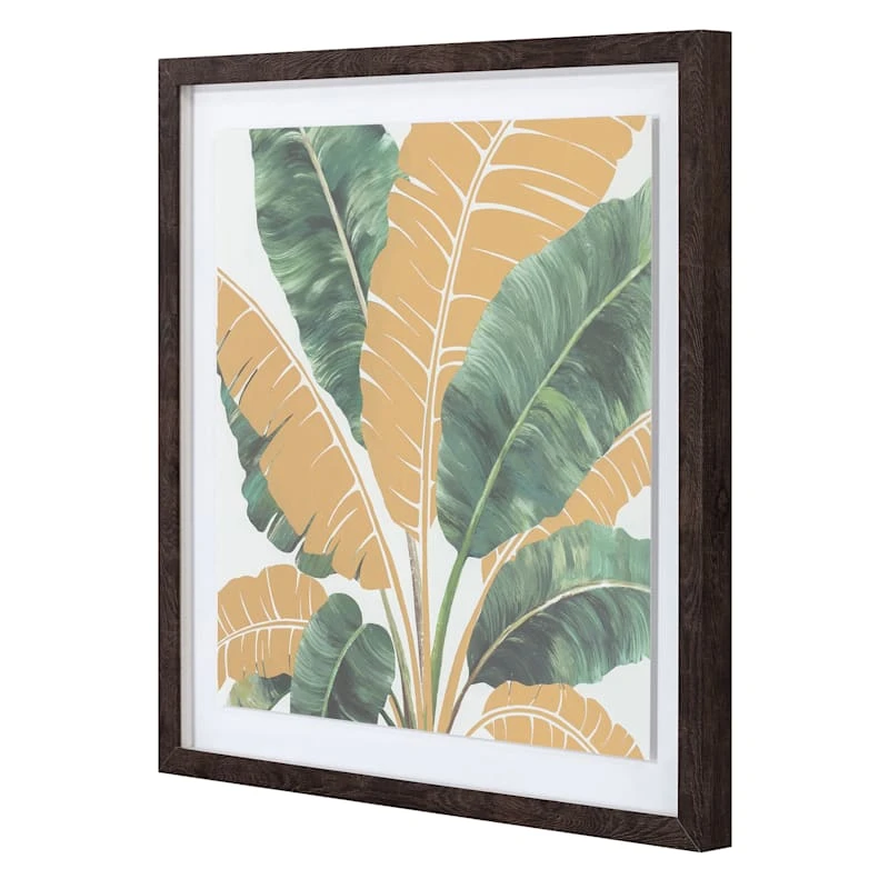 Glass Framed Leaf Print Wall Art, 20" - Image 2