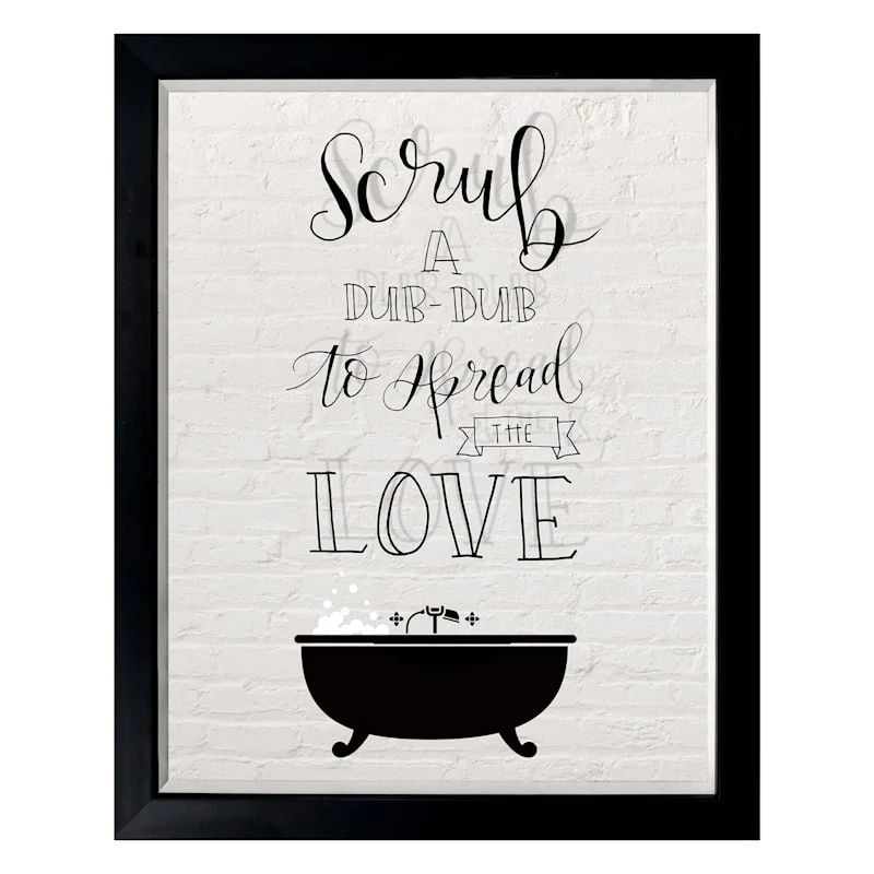Glass Framed Scrub A Dub Print Wall Art, 12x15