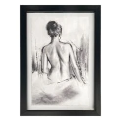 Glass Framed Silhouette Print Wall Art, 23x33