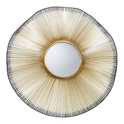 Gold & Black Wave Wall Mirror, 30"