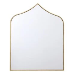 Gold Framed Pointed Arch Wall Mirror, 22x28