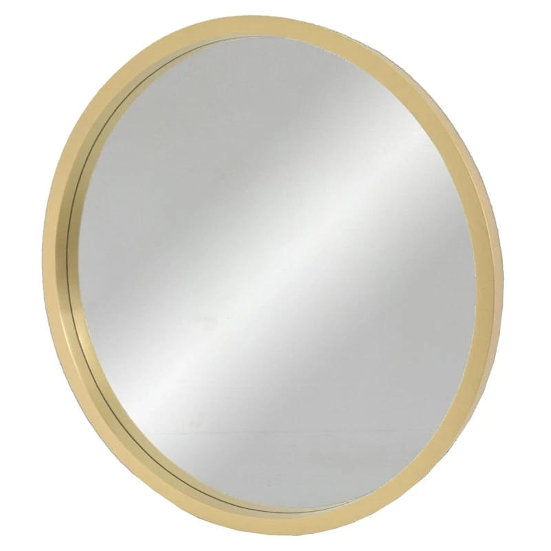 Gold Metal Round Wall Mirror, 30" - Image 2