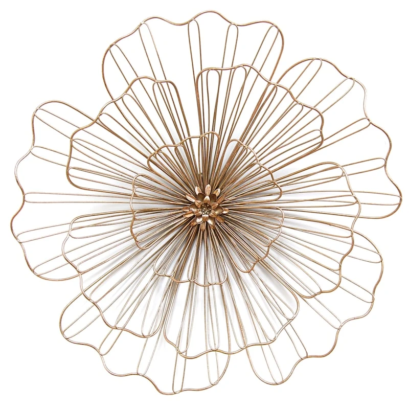 Gold Wire Flower Wall Decor, 20"