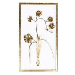 Grace Mitchell Gold Metal Floral Wall Art, 10x18