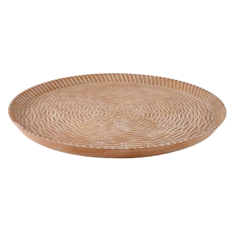 Grace Mitchell Round Wicker Tray, 17.5" - Image 2