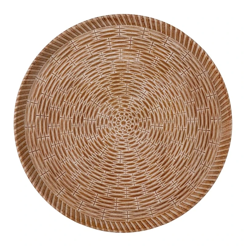 Grace Mitchell Round Wicker Tray, 17.5"