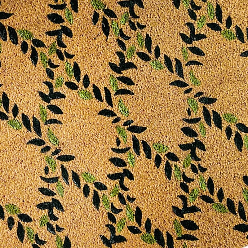 Green Leaves Coir Doormat 22x47 - Image 2