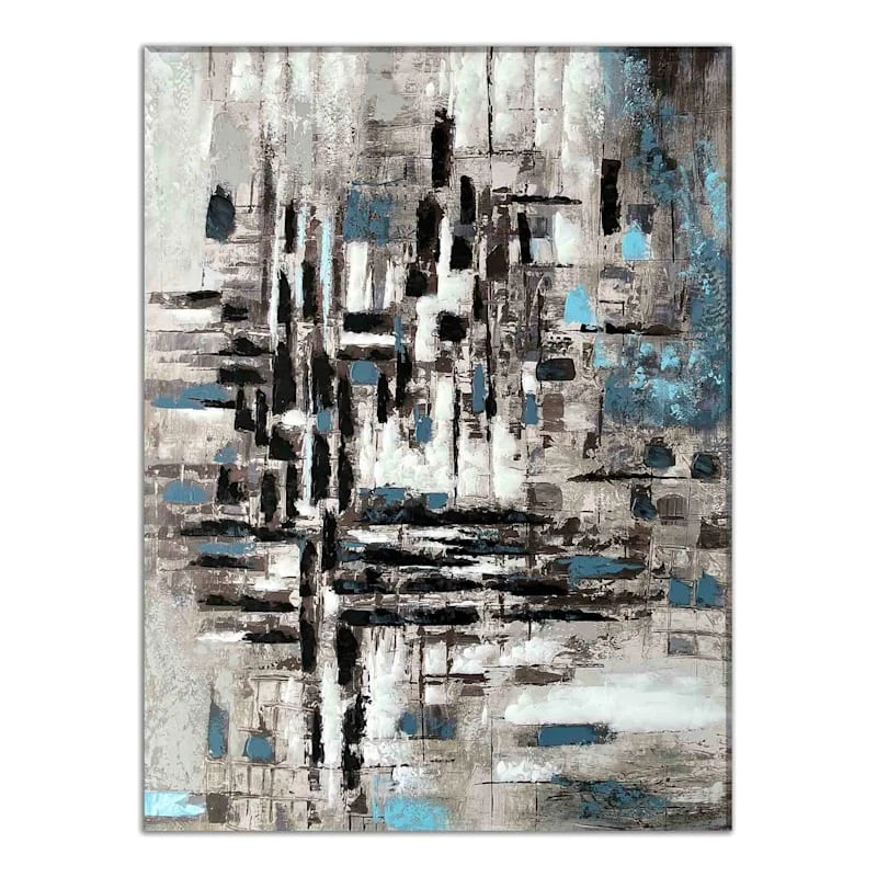 Grey Squares Enhanced Canvas Wall Art, 30x40