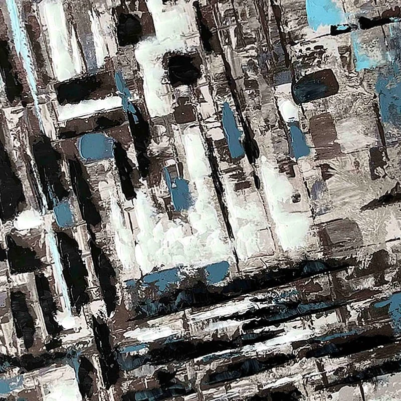 Grey Squares Enhanced Canvas Wall Art, 30x40 - Image 2