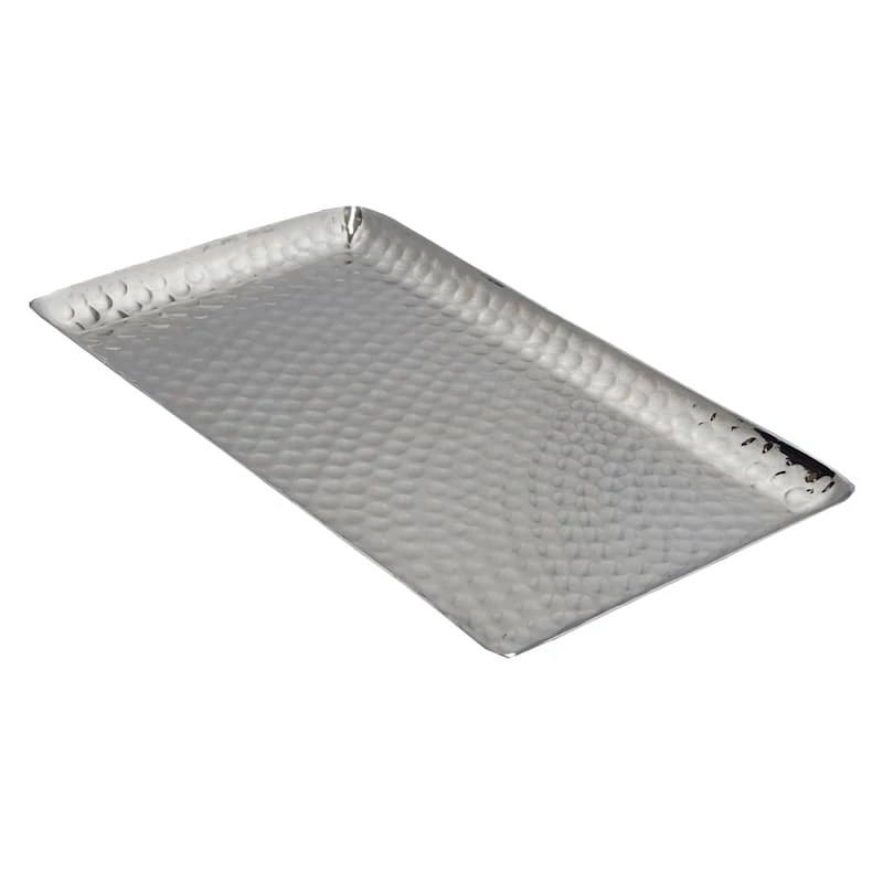 Hammered Aluminum Decorative Tray, 10x6