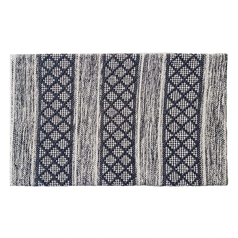 Heritage Black & Ivory Tribal Kitchen Mat, 18x30
