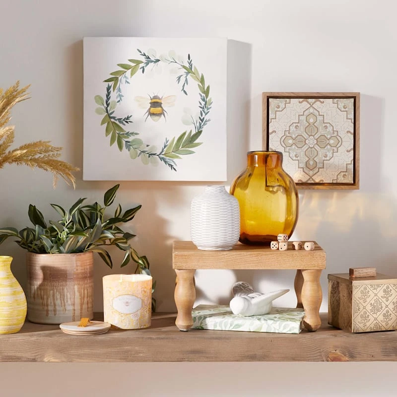 Honeybloom Bee Wreath Canvas Wall Art, 12" - Image 3