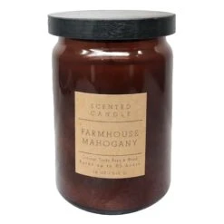 Honeybloom Farmhouse Mahogany Scented Jar Candle, 18oz