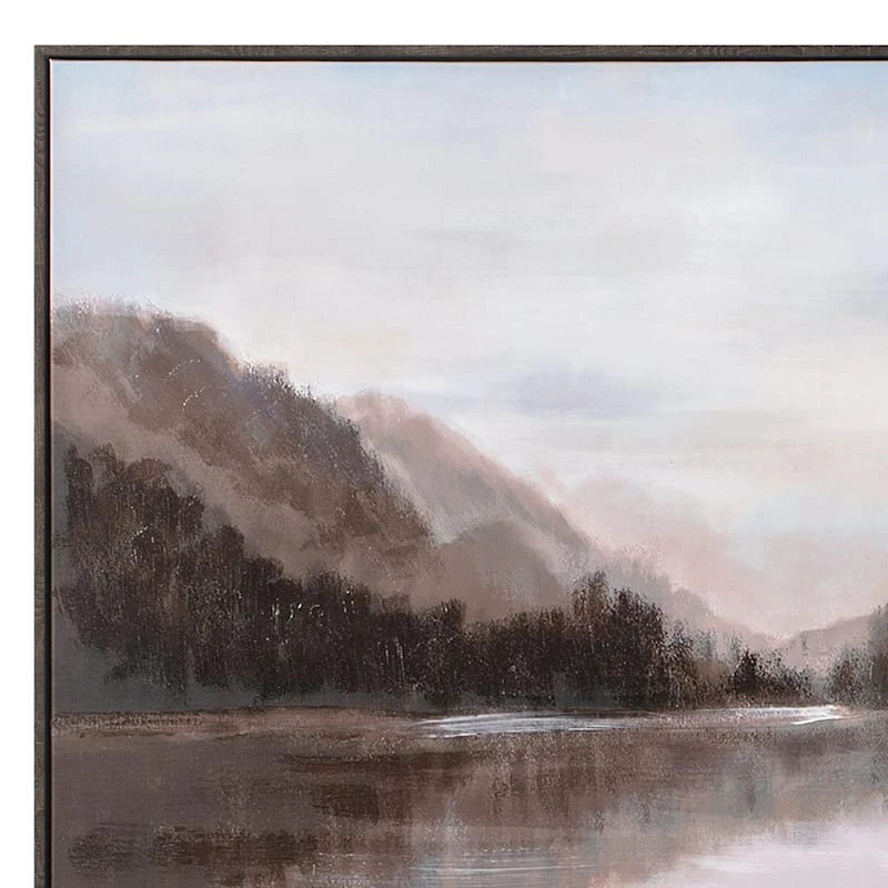 Honeybloom Framed Lake Landscape Canvas Wall Art, 48x36 - Image 2