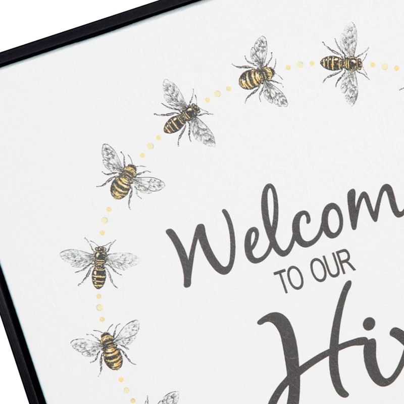 Honeybloom Framed Welcome To Our Hive Canvas Wall Art, 12" - Image 6