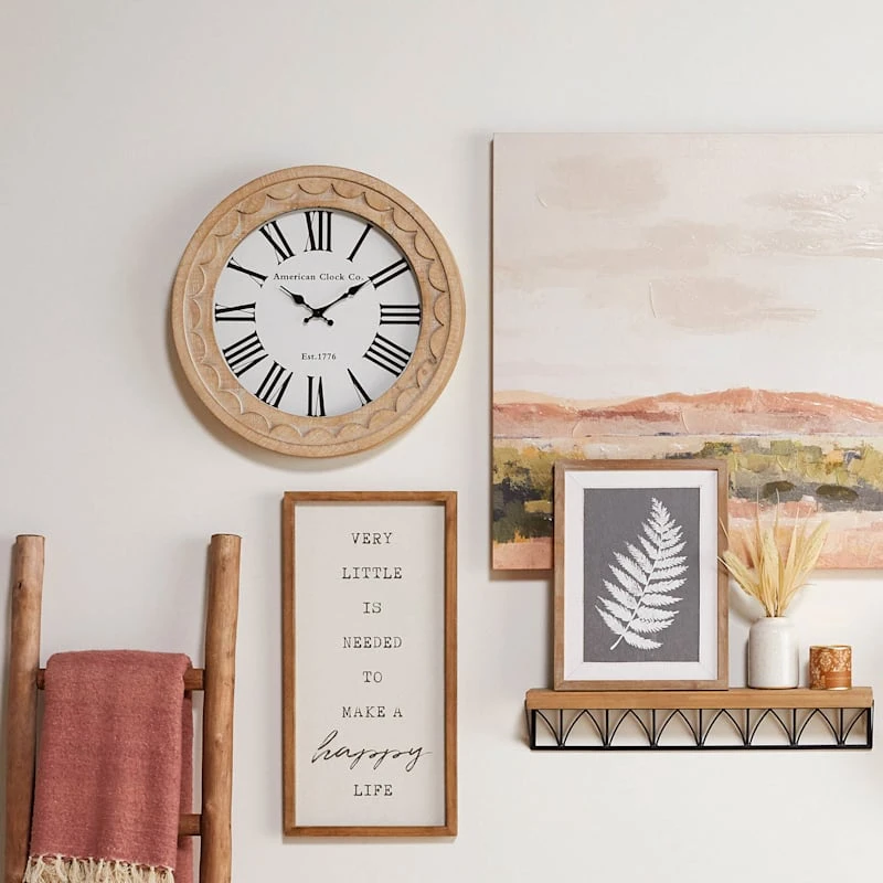 Honeybloom Glass Framed Black & White Fern Silhouette Wall Decor, 12x16