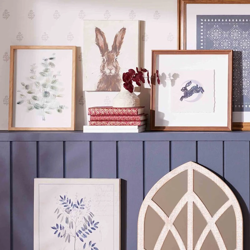 Honeybloom Glass Framed Green Eucalyptus Print Wall Art, 12x16 - Image 2