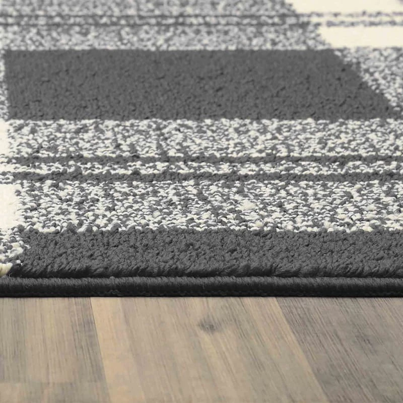 Honeybloom Grey & Ivory Plaid Loop Kitchen Mat, 2x5 - Image 2