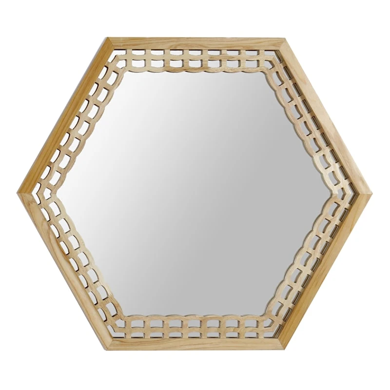 Honeybloom Hexagon Wall Mirror, 30x26