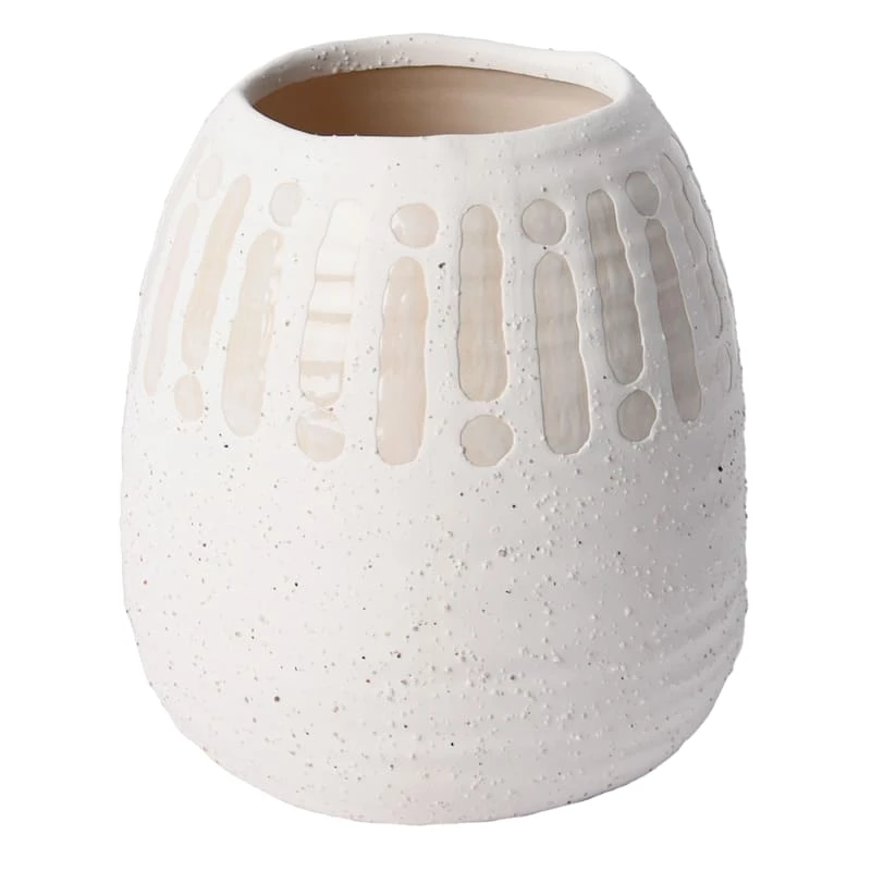 Honeybloom White Ceramic Vase, 6.5"